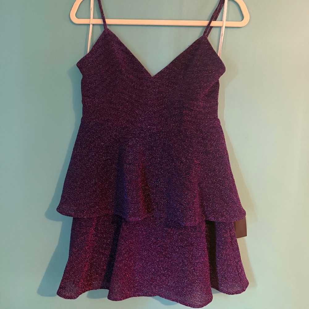 Lulu’s purple/blue shimmer mini dress NWT